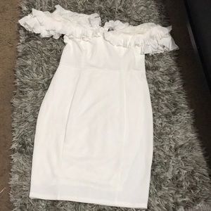 White dress off the shoulder